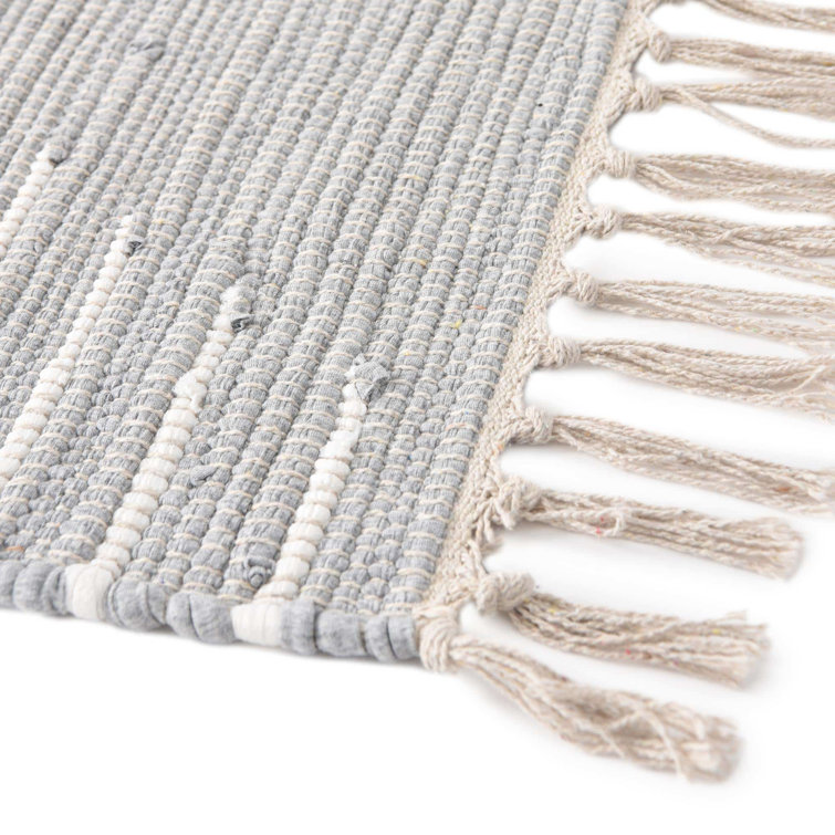 Laurel Foundry Modern Farmhouse Handmade Hand Loomed Cotton Gray/White